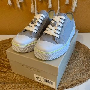 Marc Fisher Blue Rammy Lace Up Sneaker